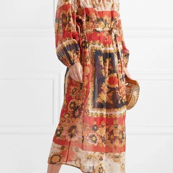 MES DEMOISELLES Matrioshka Printed Cotton-voile Midi Dress In Floral Combo Sz 0 - Picture 3 of 16